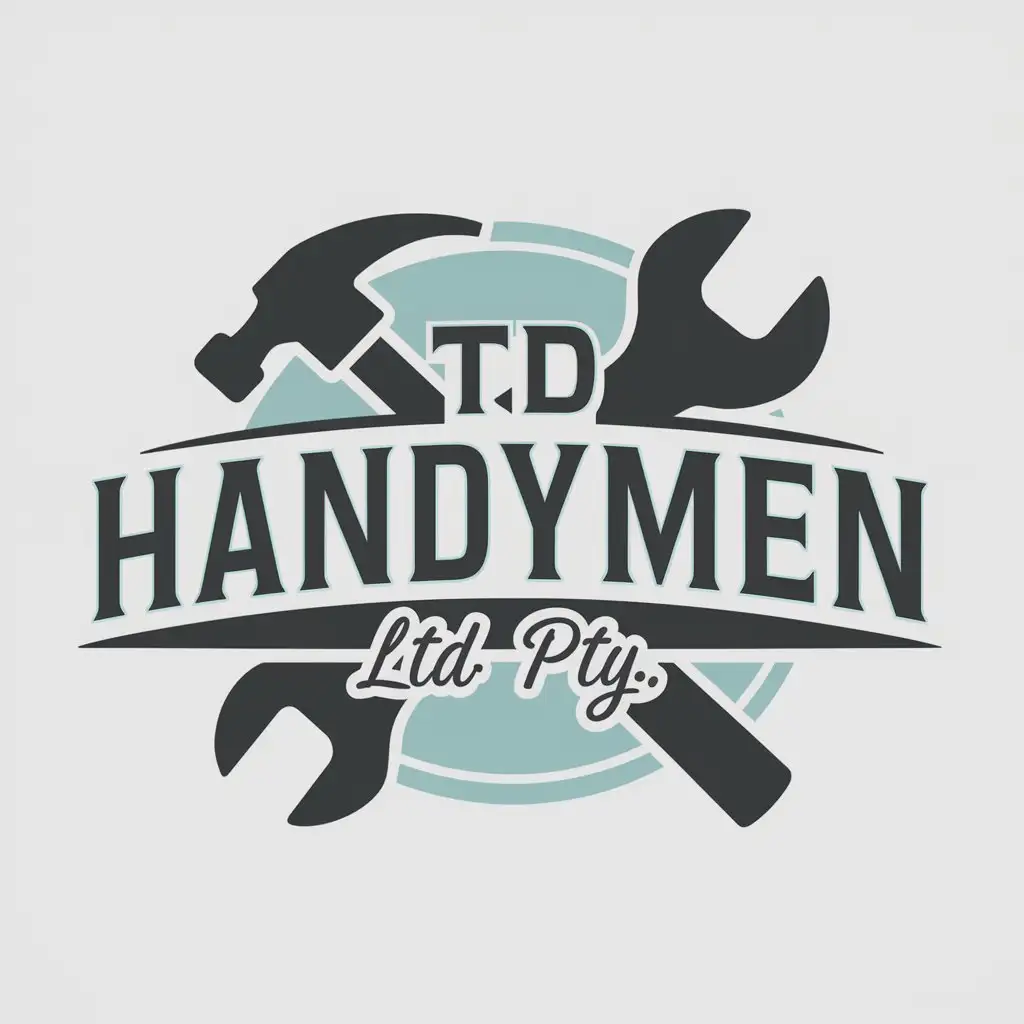 LOGO Design For TD Handymen Ltd Pty Industrial Chic with Hammer and Wrench Motif