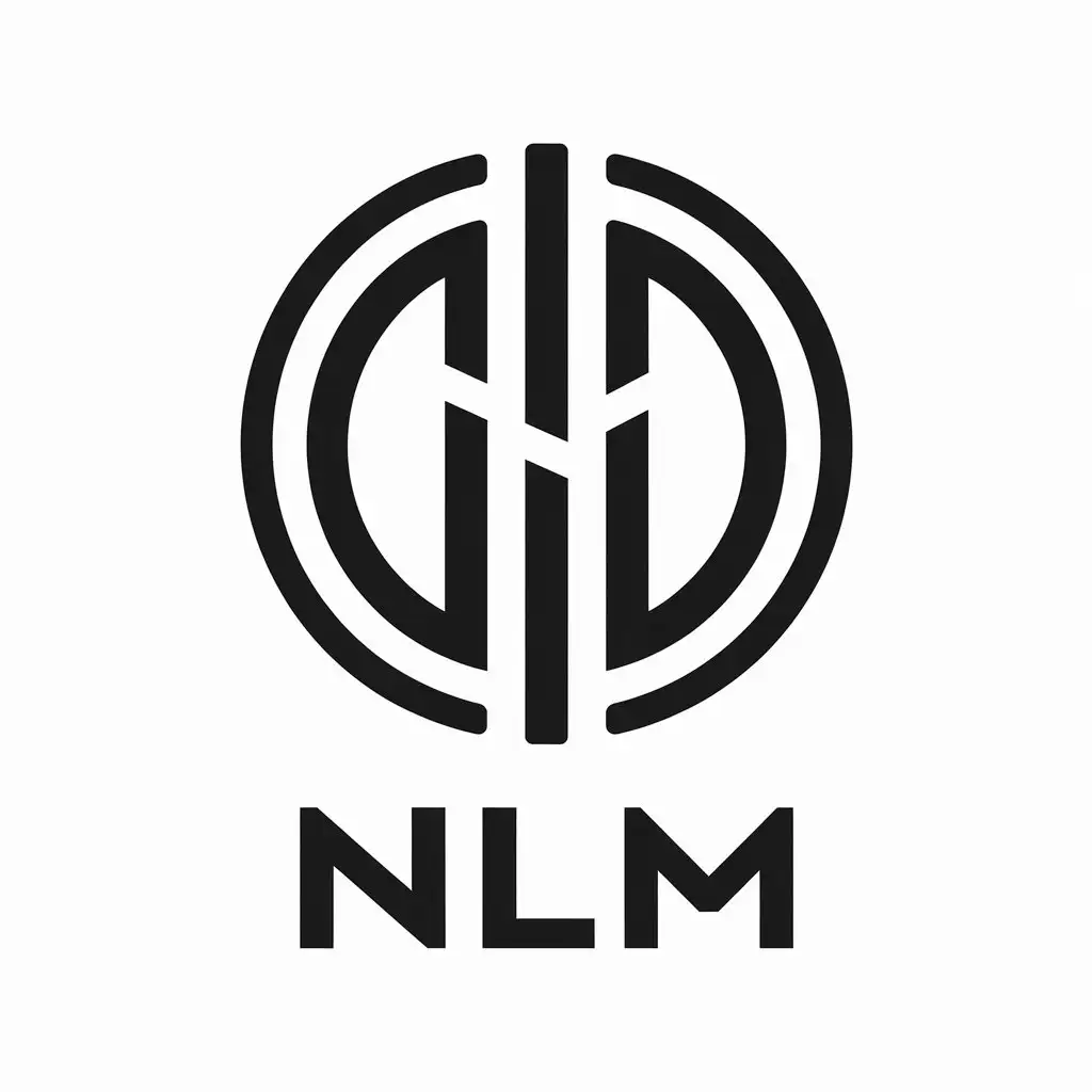 LOGO Design for NLM Black and White with Circular Geometric Symbolism for Growth and Connection in Sports Fitness