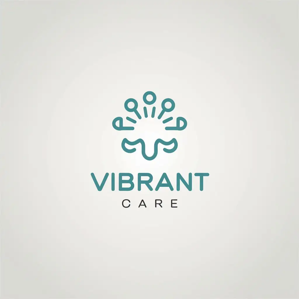 LOGO Design for Vibrant Care Health Vibrancy Circular Rays in Minimalistic Style