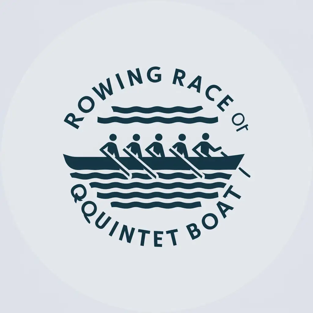 LOGO-Design-For-Rowing-Race-of-Quintet-Boat-Water-Five-People-in-Vector-Style