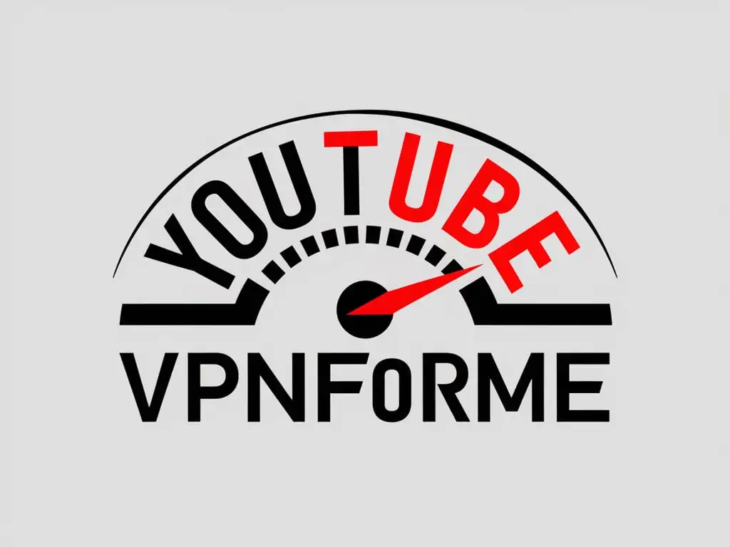 Logo with Inscription "YouTube" "VpnForMe" in speedometer