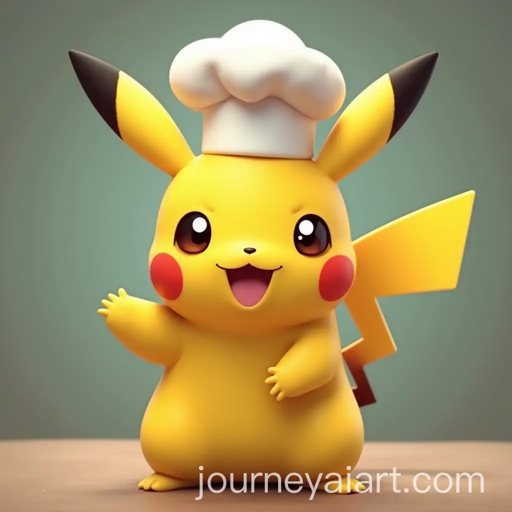 Pikachu-Wearing-a-Chef-Hat-in-a-Playful-Culinary-Scene