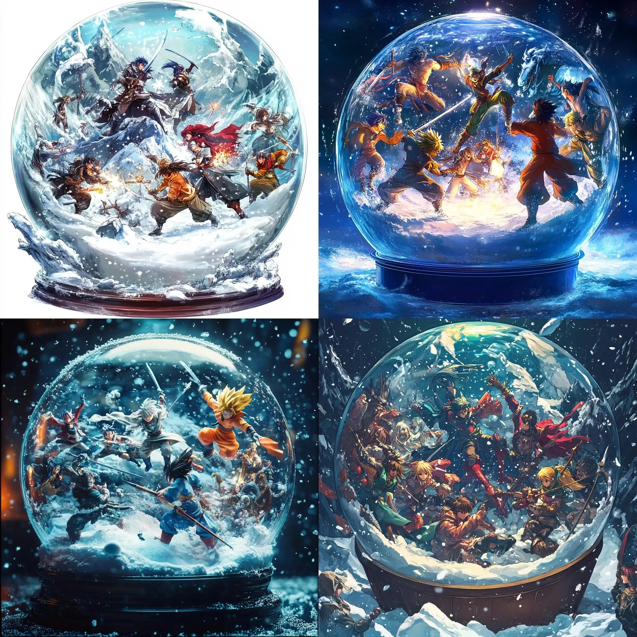 Anime-Characters-in-Snow-Globe-Engaged-in-Epic-Battle