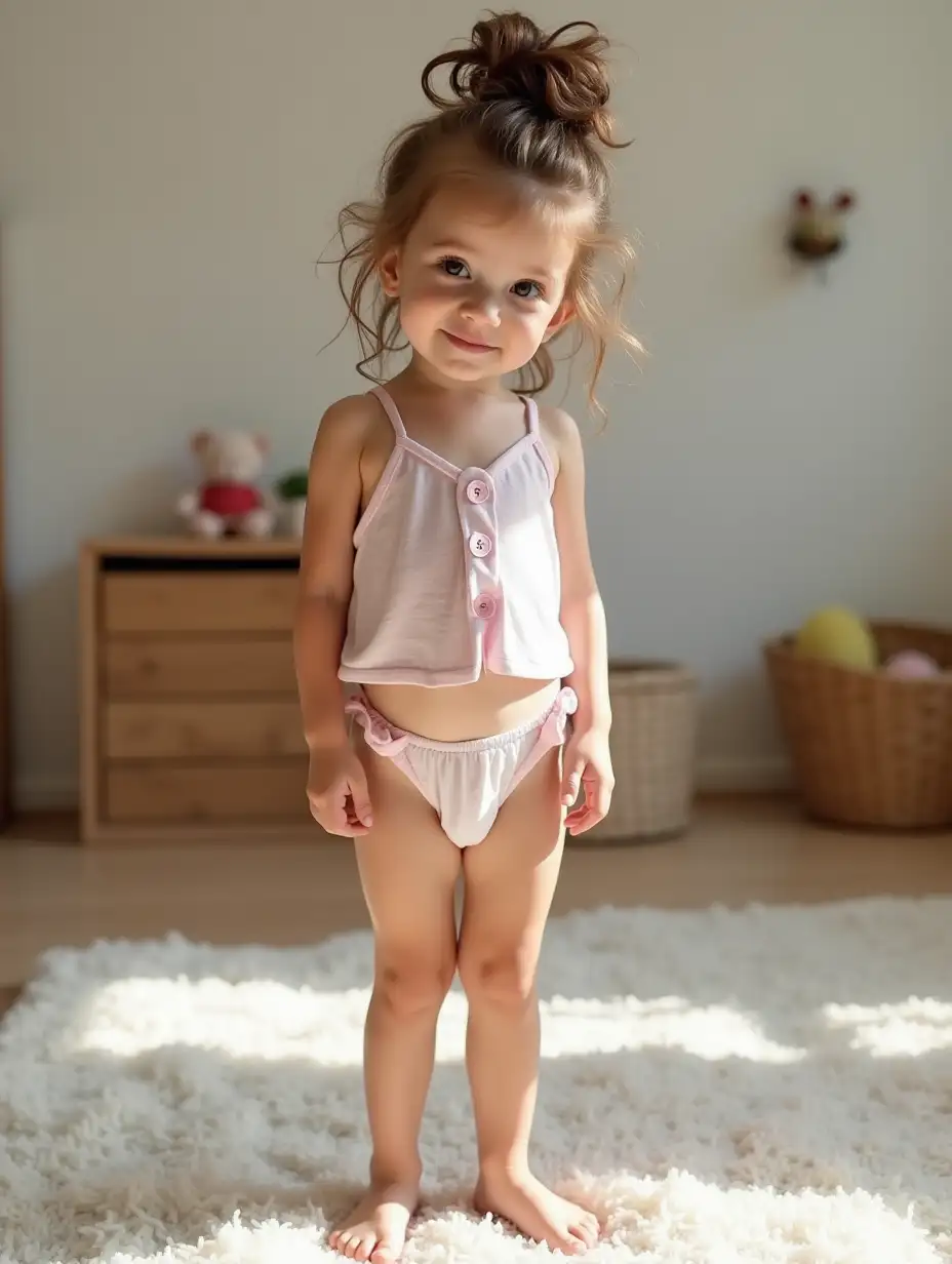 Shy-Little-Girl-in-Playroom-with-Wavy-Hair-and-Cropped-Nightshirt