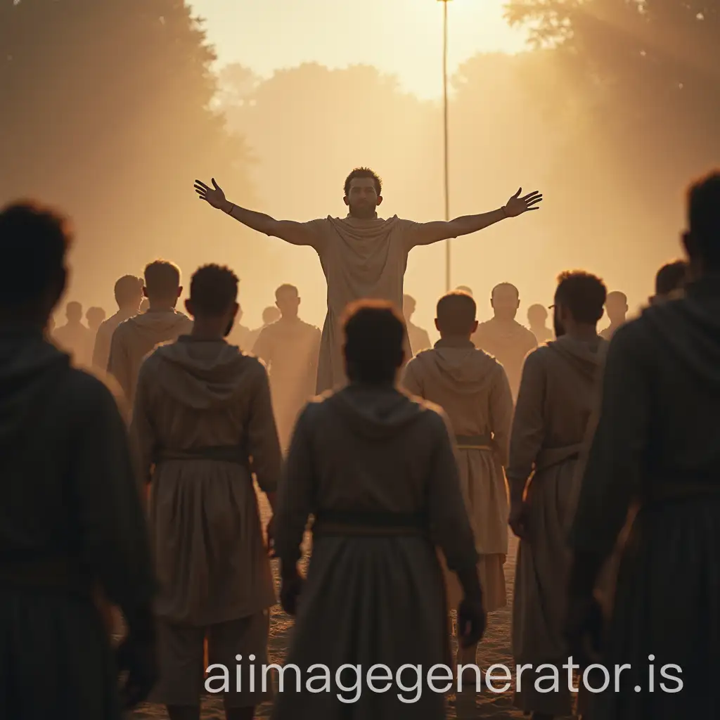 a leader appears among several men