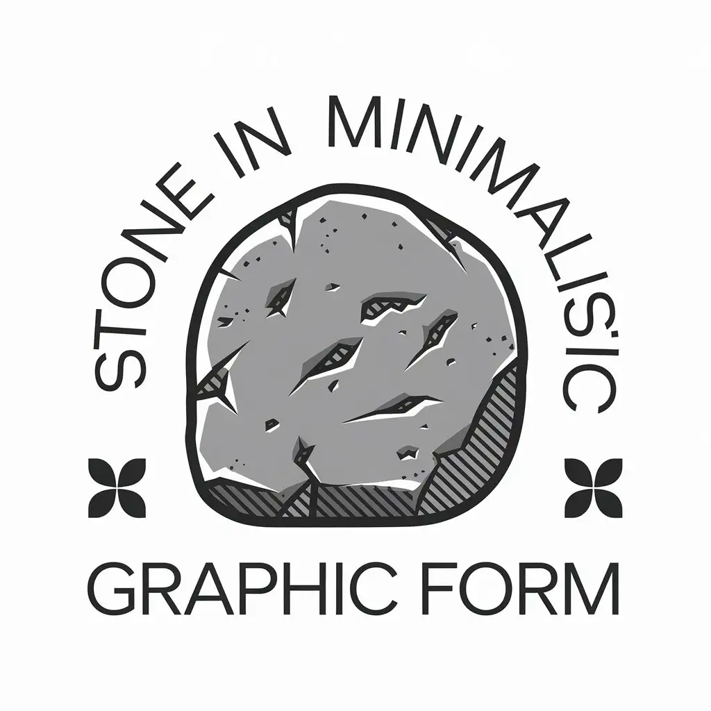 LOGO Design for Stone Minimalistic Graphic with Stone Symbol and Clear Background