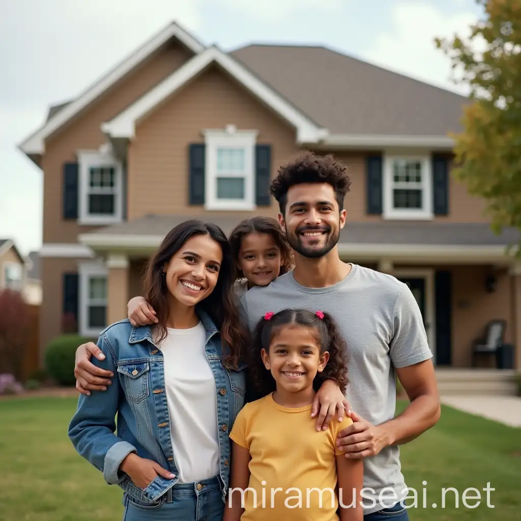 Celebrating New Home Midwest Style Family of Four