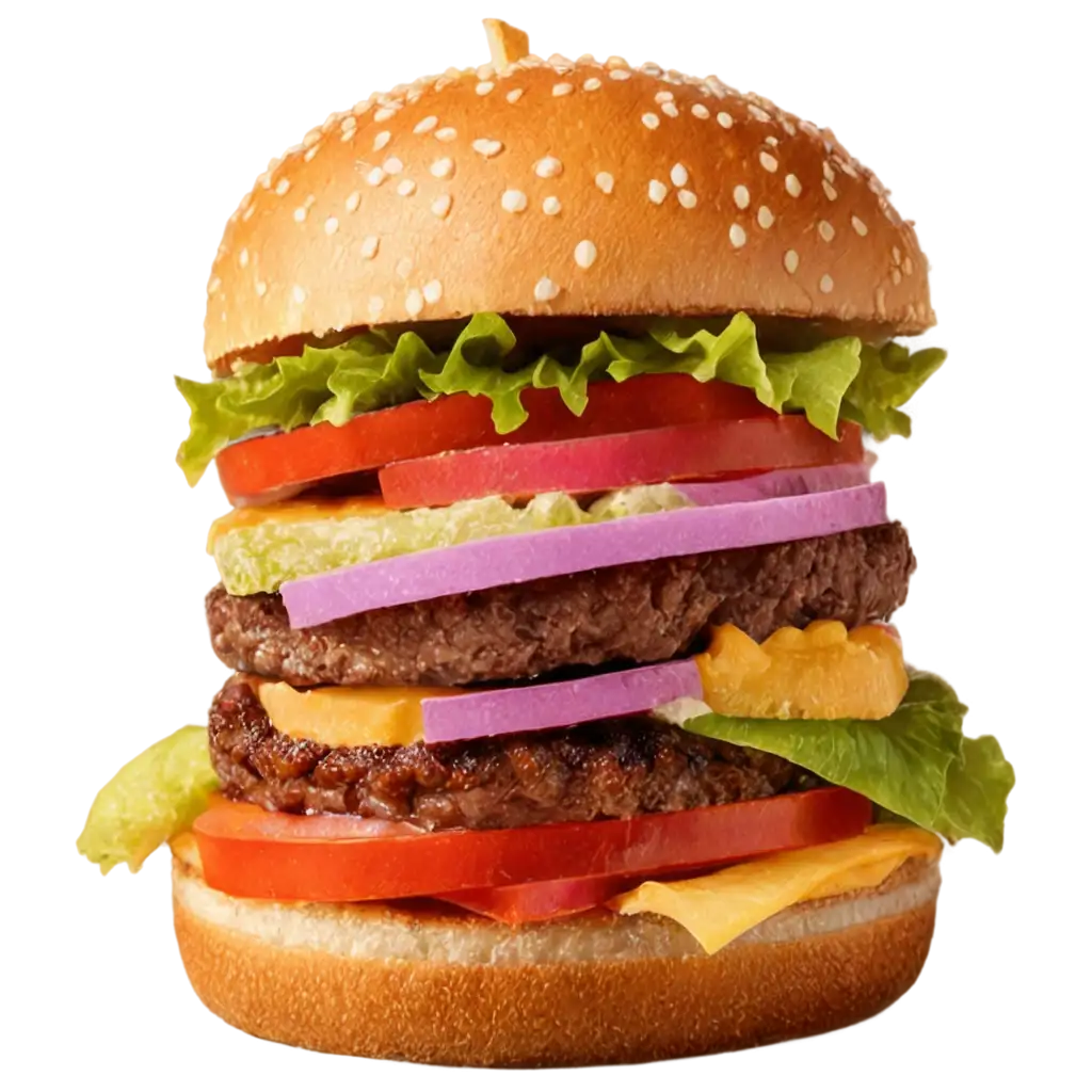 Double-Decker-Burger-PNG-with-Bright-Colors-High-Quality-Image-for-Various-Uses