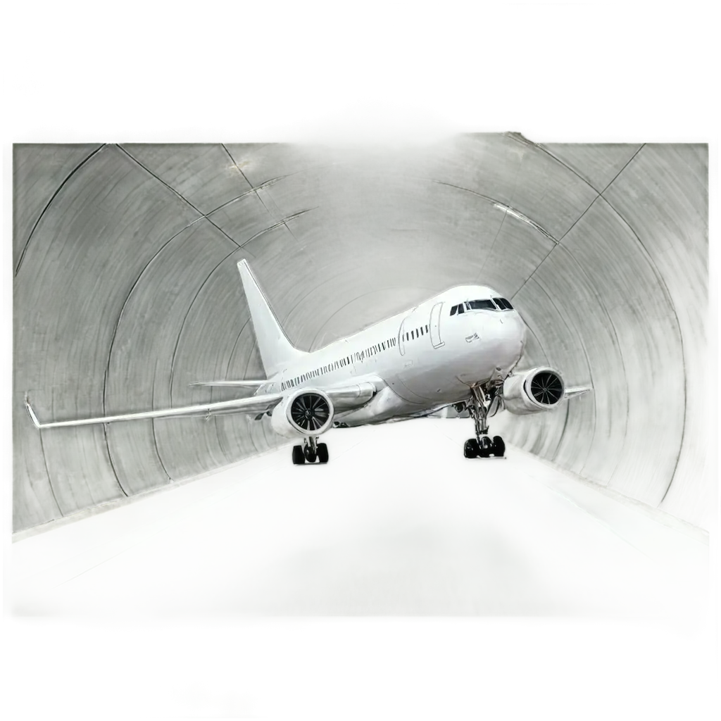 Airplane-in-the-Tunnel-PNG-Image-HighQuality-Visual-for-Creative-Use