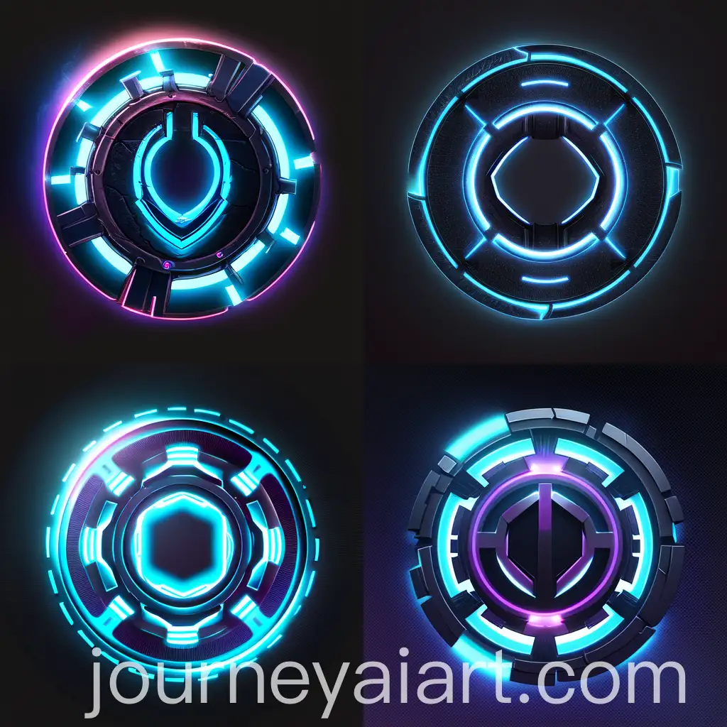 Imaginative-Anime-Style-Character-in-Fashionable-Geometric-Dark-Decorations-with-Neon-Lighting