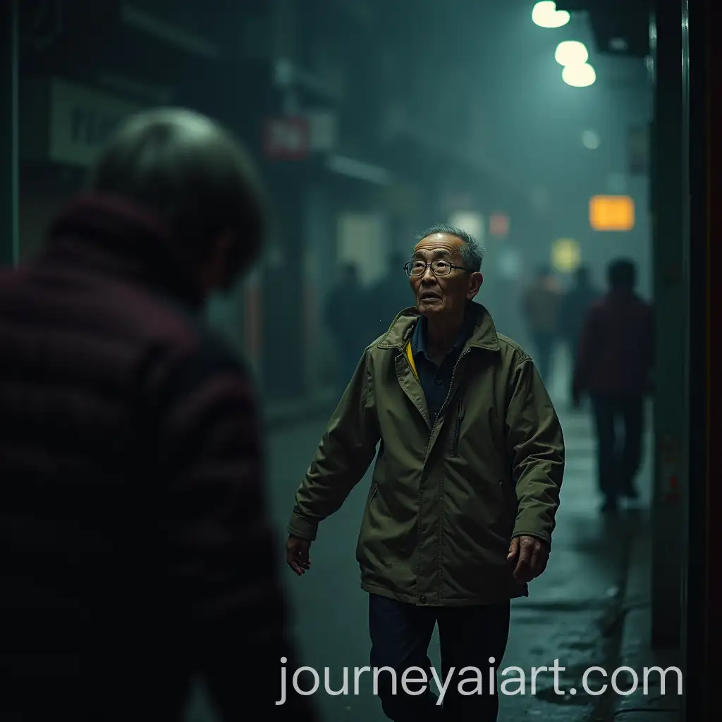 Elderly-Chinese-Person-in-Distress-Seeking-Help-at-Night