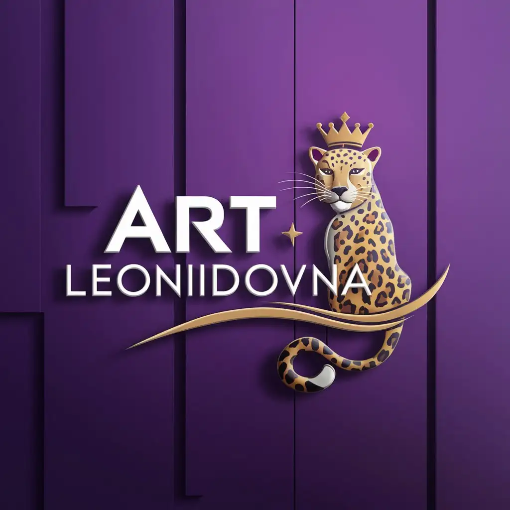 LOGO-Design-for-ArtLeonidovna-Purple-Background-with-Leopold-Symbol