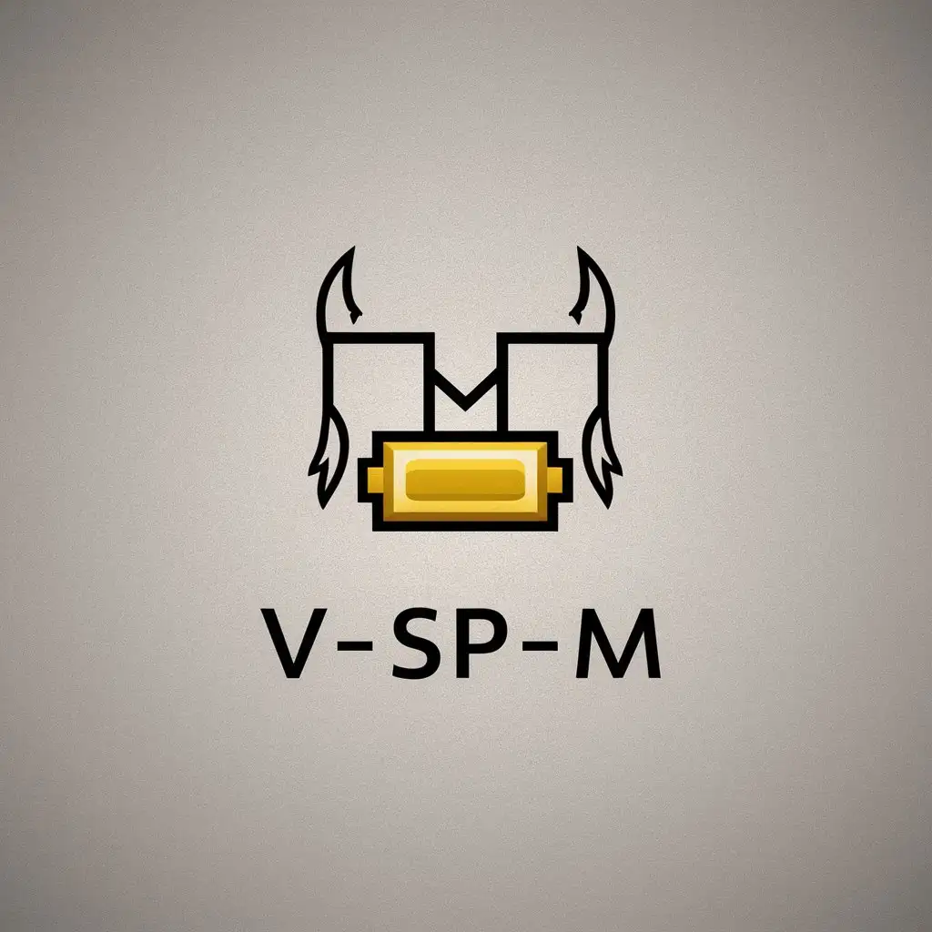 LOGO Design for VSPM Minimalistic Fangs Framing Gold Bar Vector Logo