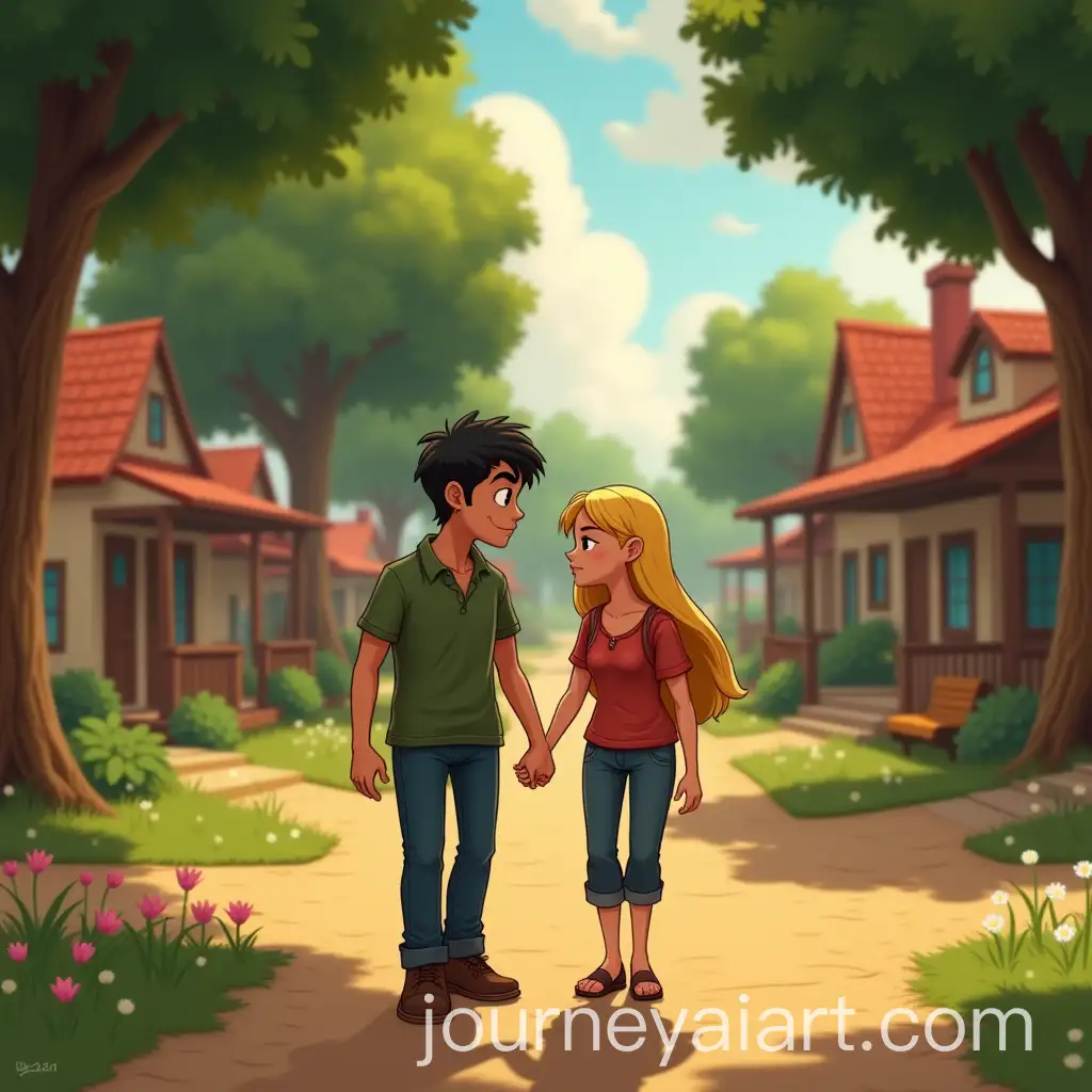 Peaceful-Texas-Village-Micky-and-Fiona-Stroll-Hand-in-Hand