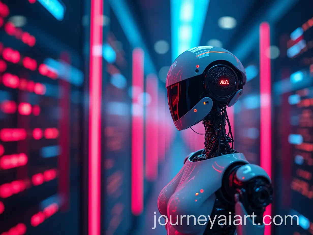 Futuristic-Robot-in-Data-Centre-with-Neon-Glows-and-Glitch-Effects