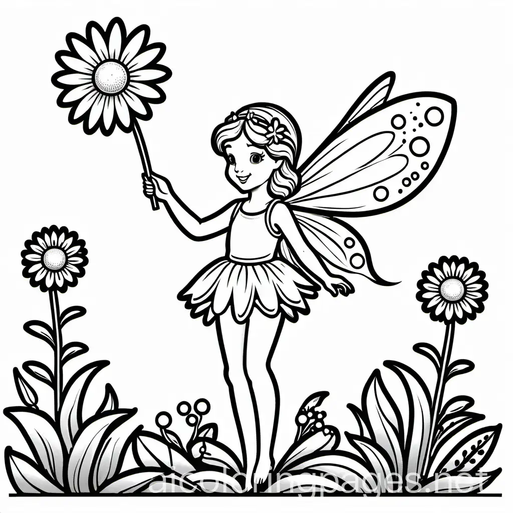 Charming-Fairy-with-a-Daisy-in-a-Simplistic-Coloring-Page