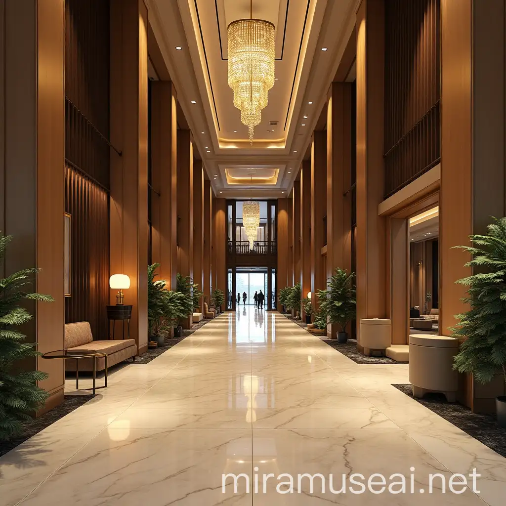 Luxurious Hotel Lobby Interior with Modern Design Elements