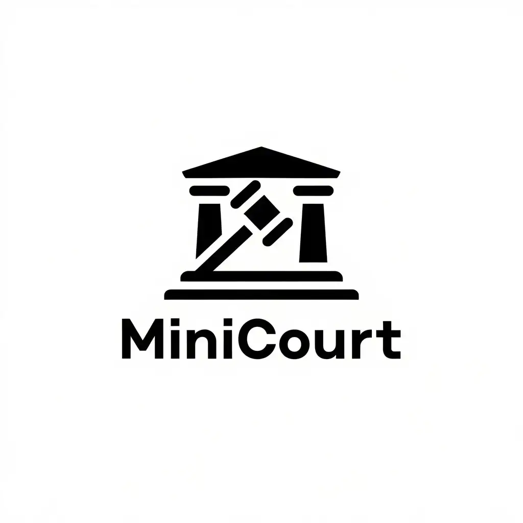 LOGO Design for MiniCourt Minimalistic Judges Gavel and Court Theme for Legal Industry