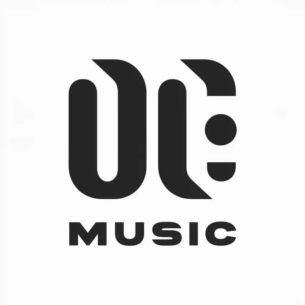 a vector logo design,with the text "OuC Music", main symbol:Ai Music Pop Future Chinese,Moderate,clear background