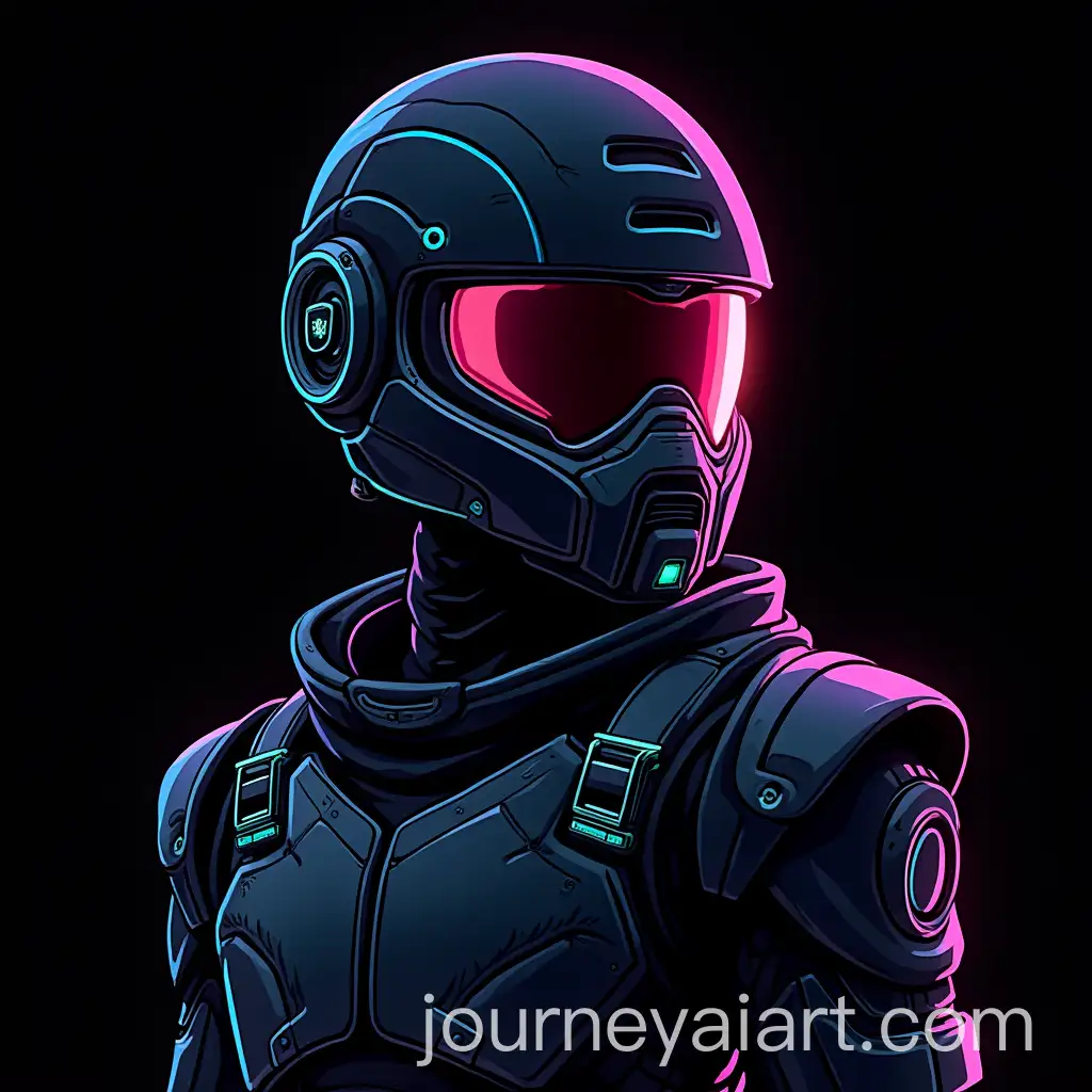 Japanese-Style-Future-Super-Soldier-in-Neon-Purple-and-Turquoise