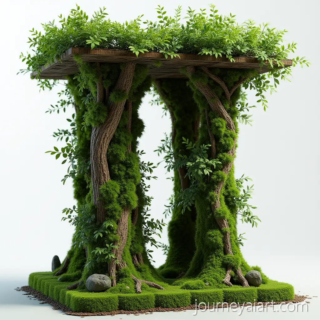 Stabilized-Moss-Column-Design-with-Forest-Tree-Trunks