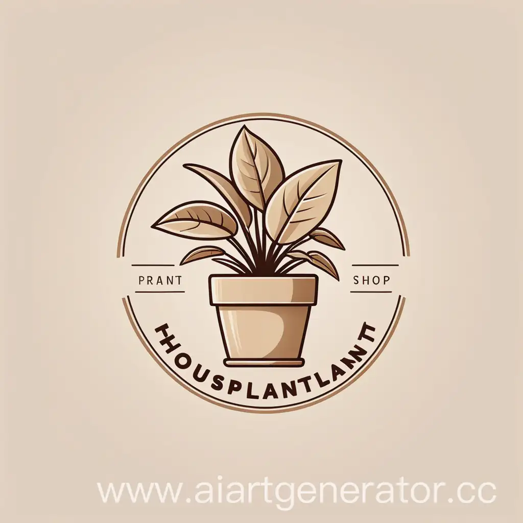 Beige-Houseplant-Shop-Logo-Design