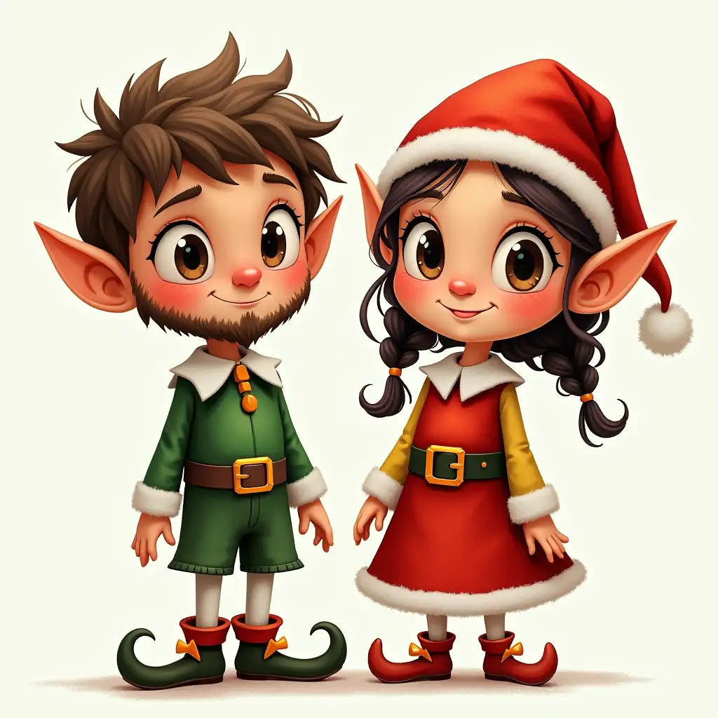 Charming Christmas Elf Character with Colorful Outfit