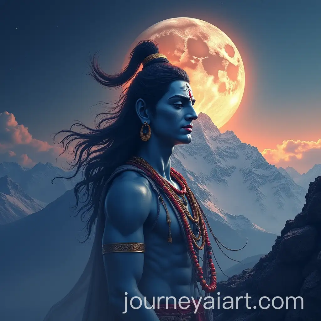 Lord-Shiva-Meditating-on-Mount-Kailash-Under-a-Serene-Moonlit-Sky