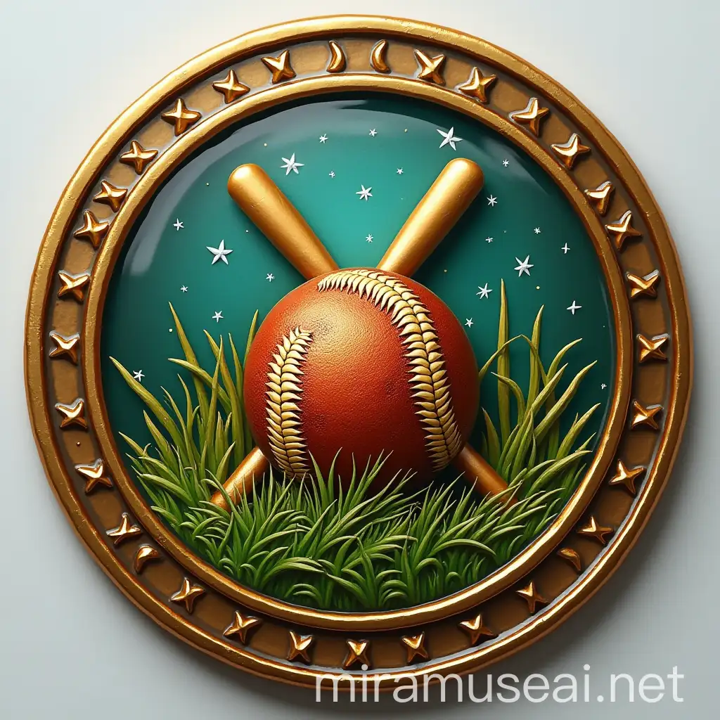 CricketThemed Gem Coin with Detailed Sports Engravings