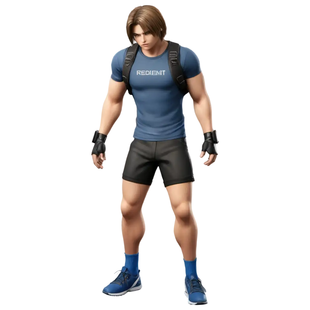 Leon-Kennedy-from-Resident-Evil-in-Academy-Outfit-PNG-Image-Gym-Training-Scene