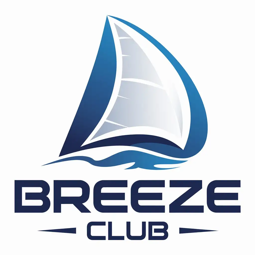 LOGO Design for Breeze Club Vector Logo Featuring Sail Symbol for Travel Industry