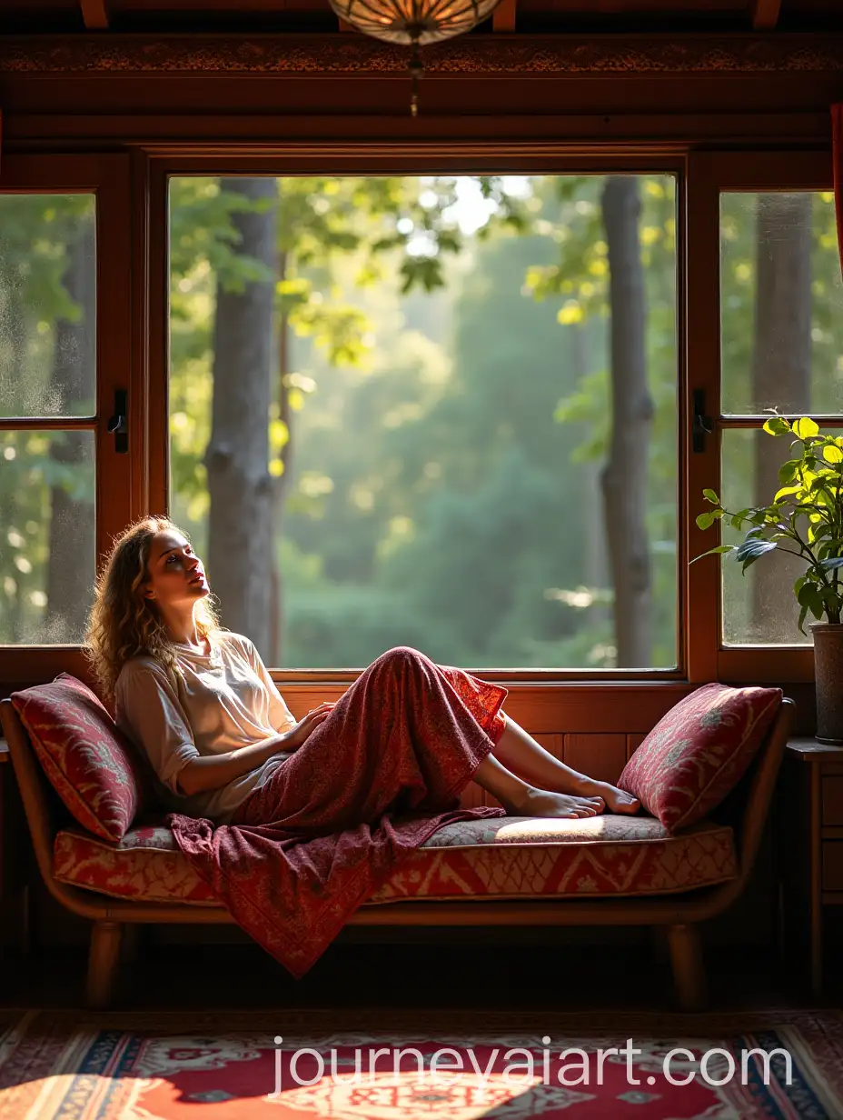 Relaxing-in-TurkishStyle-Cabin-Overlooking-Jungle