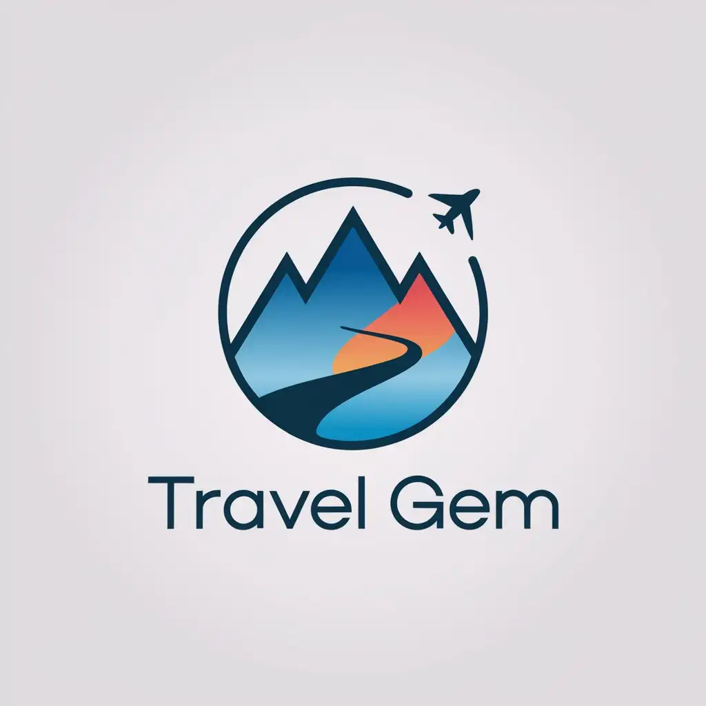 LOGO Design for Travel Gem Minimalistic Circle Symbol for Travel Industry with Clear Background