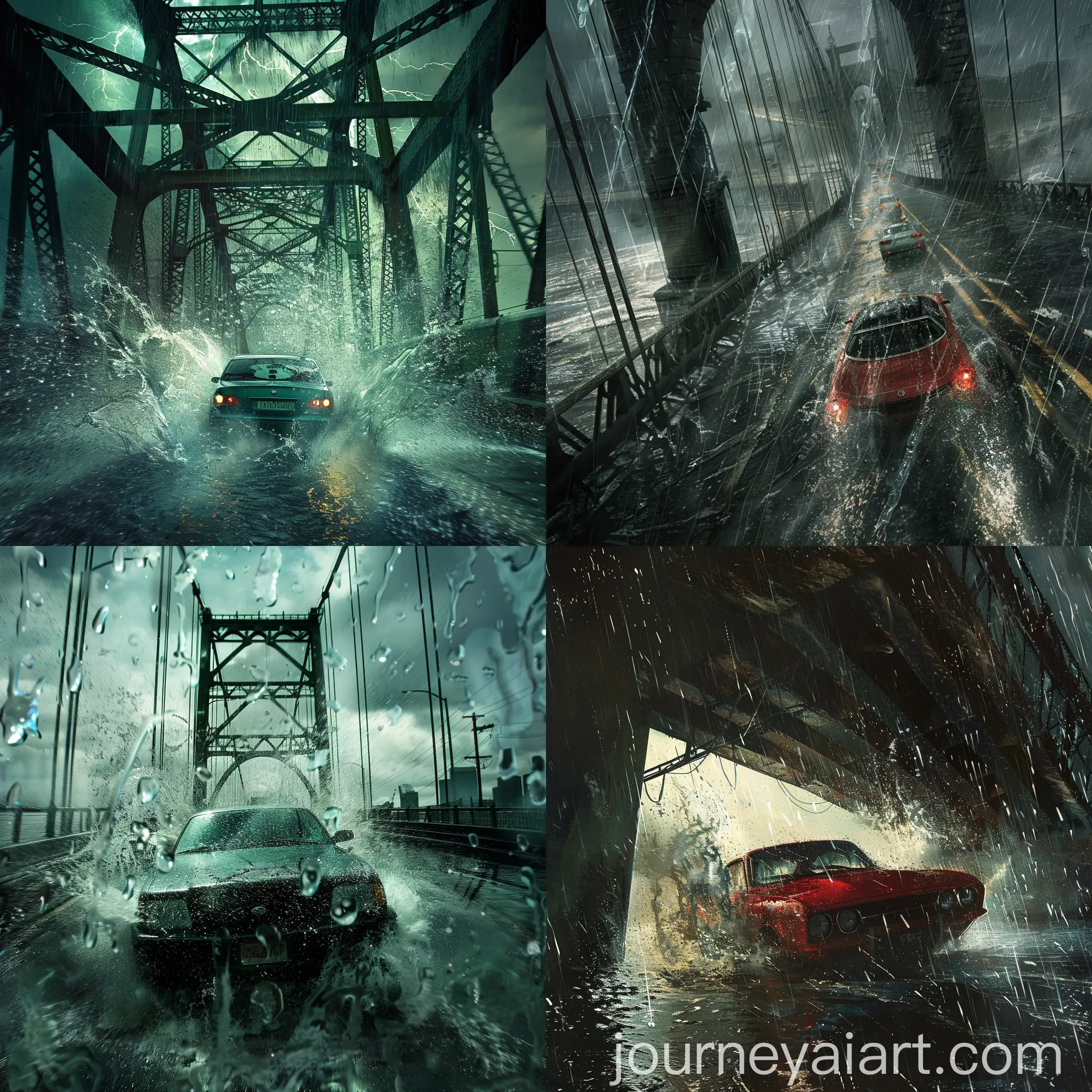 Fast-Car-Diving-in-Rainstorm-Bridge