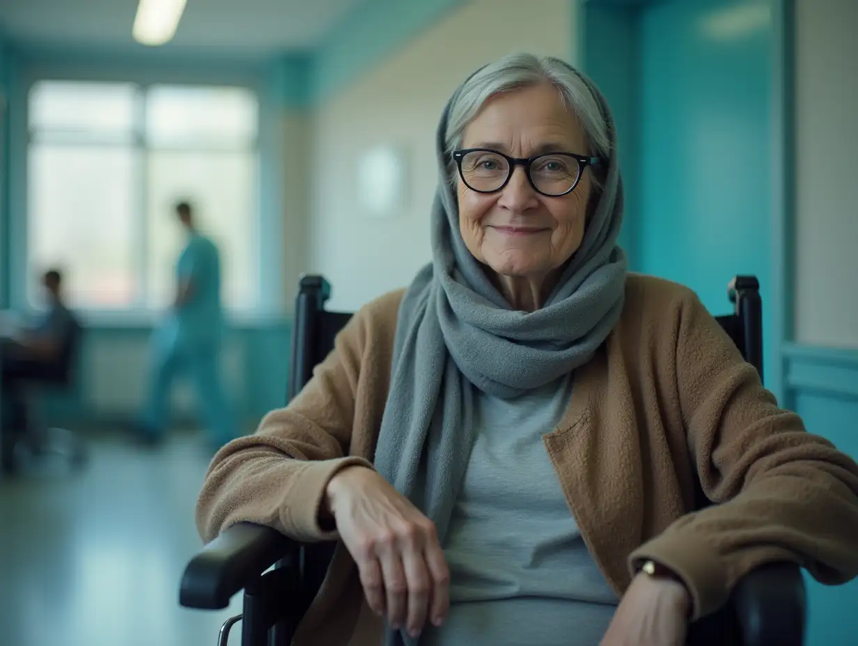 Middleaged-Woman-with-Cancer-in-Hospital-Wheelchair