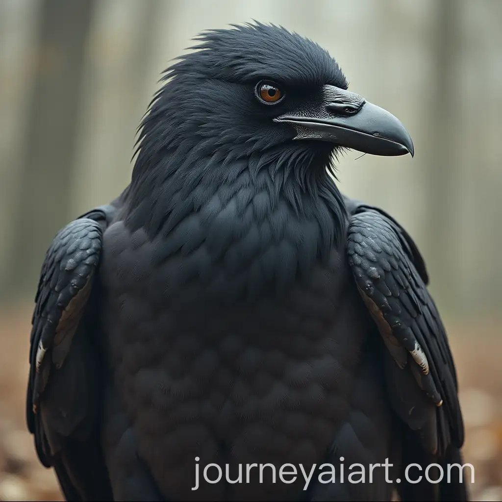 Crow-Perched-on-a-Mans-Shoulder-in-a-Mysterious-Outdoor-Setting