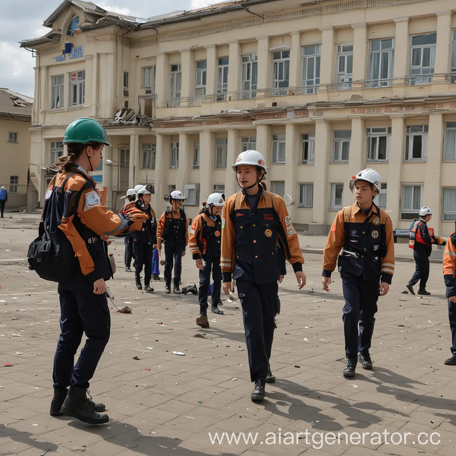 11th-Grade-Kazakhstani-Schoolchildren-Practicing-Emergency-Response-Skills