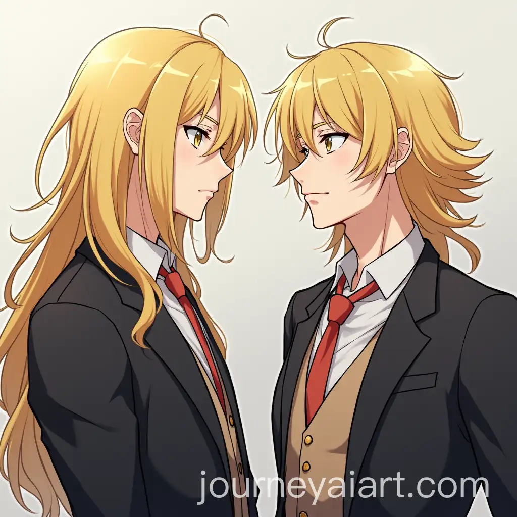 Anime-Character-PromptAnime-Characters-with-Blonde-Hair-in-Formal-Suits-Having-a-Conversation
