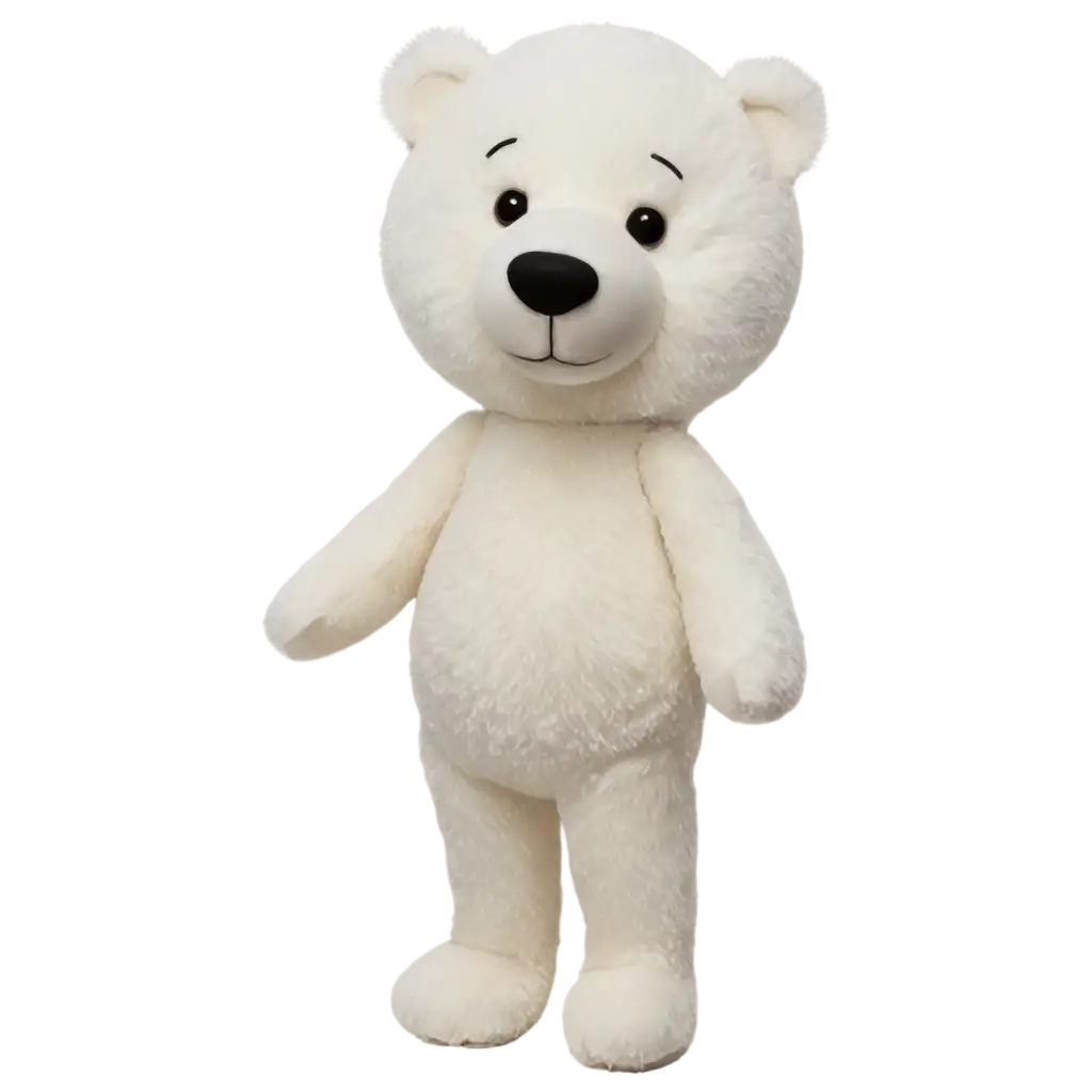 cartoon white teddy bear full height