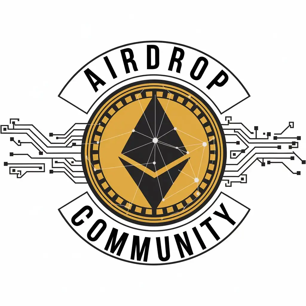 LOGO Design for AIRDROP COMMUNITY Crypto Coin Symbol with Ethiopian Channel Theme for Finance Industry