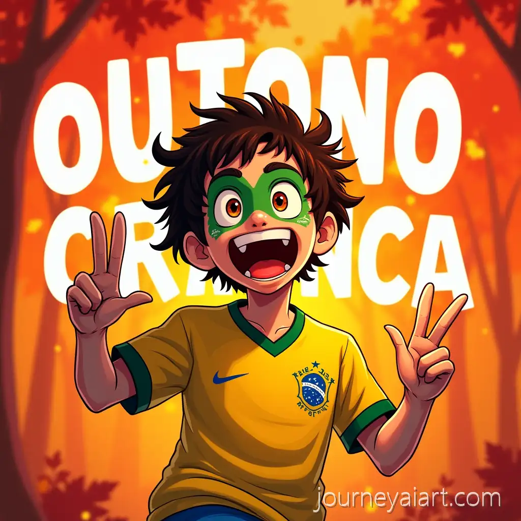 Brazilian-FootballAnime-style-autumn-poster-Fan-in-Autumn-Poster-with-Energetic-Cartoon-Style