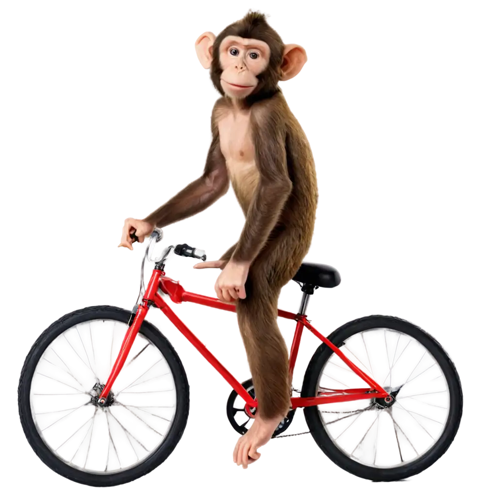 Monkey-on-a-Bicycle-PNG-Image-Playful-Primate-Pedaling-Adventure