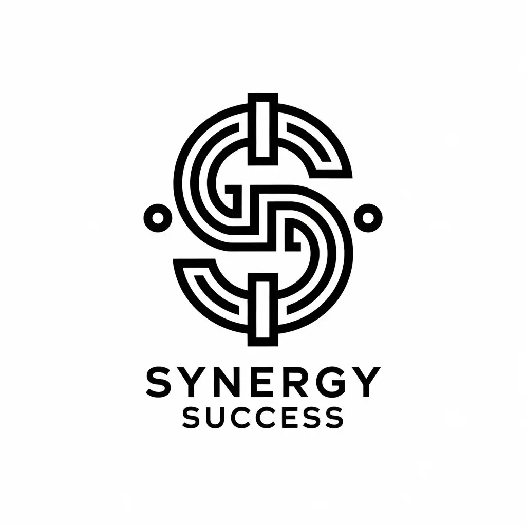 LOGO Design for Synergy Success Modern SS Symbol on Clear Background