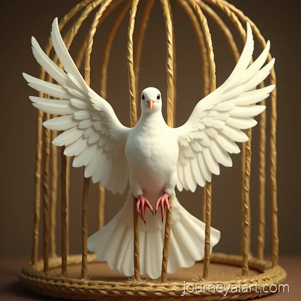 White-Dove-Breaking-Golden-Cage-Bars-with-Proud-Expression