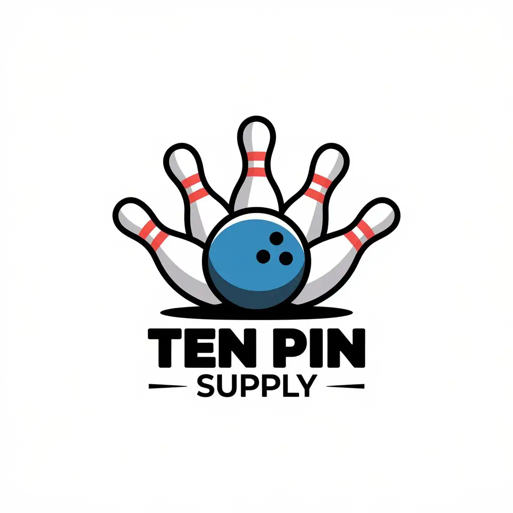 LOGO Design for Ten Pin Supply Bowling Theme with Vector Design and Clear Background