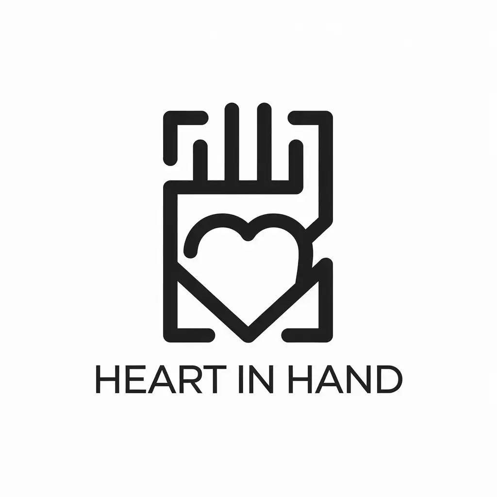 LOGO-Design-for-Heart-In-Hand-Minimalistic-Rectangle-Symbol-on-Clear-Background