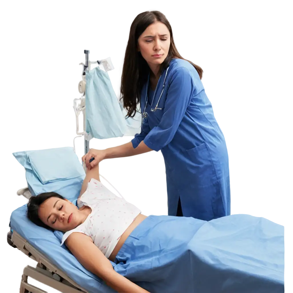 Hospital-Scene-PNG-A-Sick-Patient-and-Disappointed-Doctor-in-HighQuality-PNG-Format