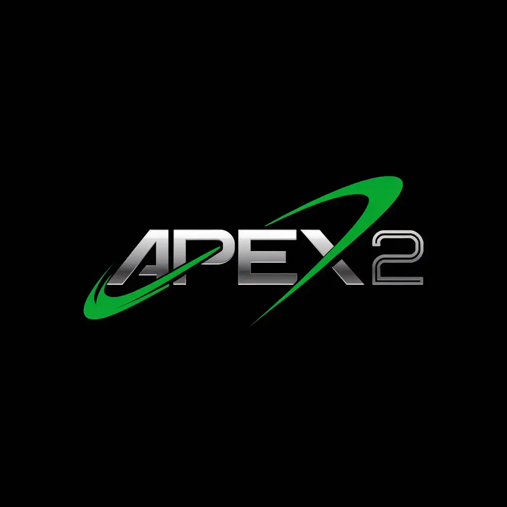 LOGO Design For Apex2 Bold Black with SilverGreen Accents and Dynamic Swoosh