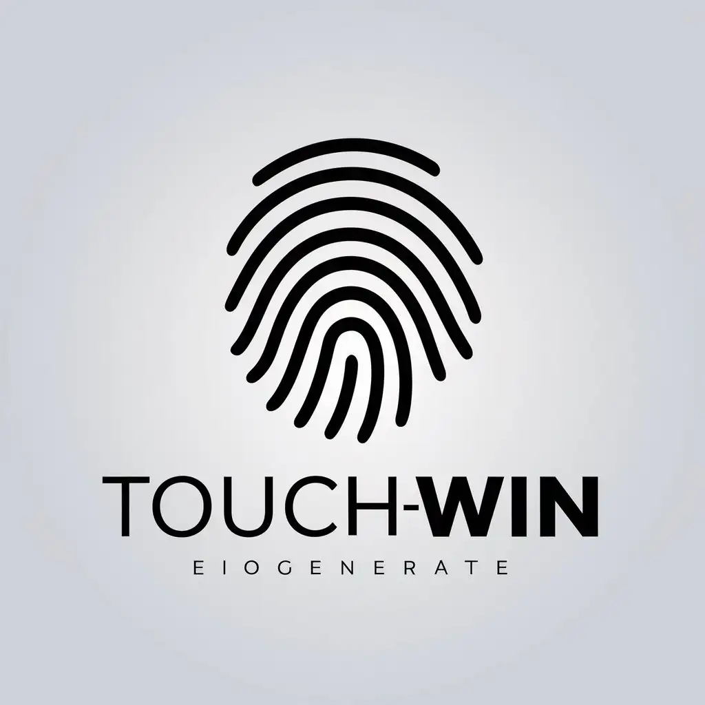 a vector logo design,with the text "TouchWin", main symbol:fingerprints,Moderate,clear background