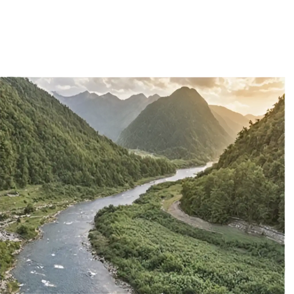 Care in mountain and visable river
